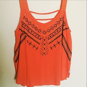 Cute orange tribal crop top